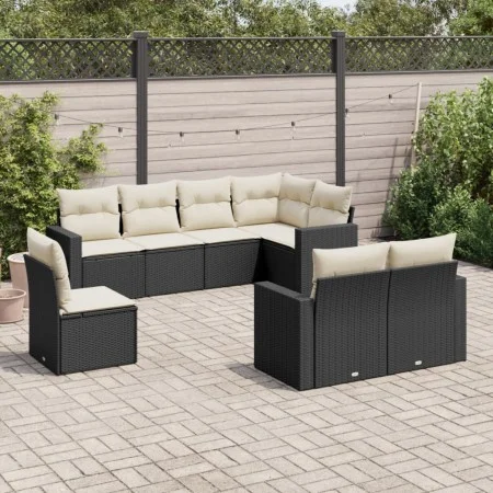 Set de sofás de jardín 8 piezas y cojines ratán sintético negro by , Garden sets - Ref: Foro24-3219226, Price: 512,44 €, Disc...