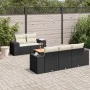 6-teiliges Gartensofa-Set und Kissen aus schwarzem Kunststoff-Rattan. von , Gartensets - Ref: Foro24-3225328, Preis: 421,50 €...