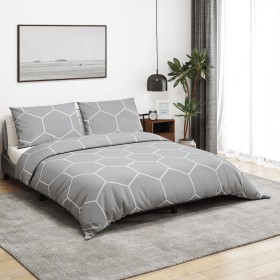 Bettbezug-Set aus grauer Baumwolle 200x200 cm von , Bettbezüge - Ref: Foro24-136451, Preis: 24,74 €, Rabatt: %