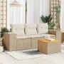 Juego de sofás jardín con cojines 4 pzas ratán sintético beige by , Garden sets - Ref: Foro24-3225316, Price: 288,02 €, Disco...