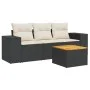 Gartensitzgruppe 4-teilig mit schwarzen Polstern aus synthetischem Rattan von , Gartensets - Ref: Foro24-3225314, Preis: 255,...