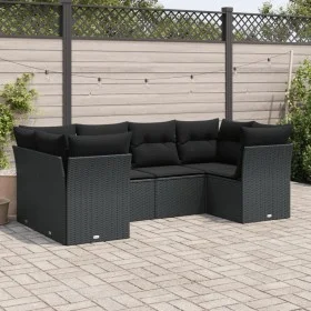 Set de sofás de jardín 6 piezas y cojines ratán sintético negro by , Garden sets - Ref: Foro24-3218105, Price: 406,40 €, Disc...