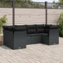 Set de sofás de jardín 6 piezas y cojines ratán sintético negro by , Garden sets - Ref: Foro24-3218105, Price: 398,71 €, Disc...