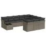 Gartensofagarnitur 11-teilig mit grauen Kissen aus synthetischem Rattan. von , Gartensets - Ref: Foro24-3218260, Preis: 625,9...