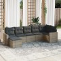 Set de sofás de jardín 7 piezas con cojines ratán PE gris de , Conjuntos de jardín - Ref: Foro24-3219270, Precio: 410,78 €, D...