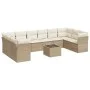 Gartensofa-Set 11-teilig mit beigen Polstern aus synthetischem Rattan von , Gartensets - Ref: Foro24-3218208, Preis: 707,98 €...