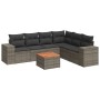 Set de sofás de jardín 7 piezas con cojines ratán PE gris by , Garden sets - Ref: Foro24-3225465, Price: 431,46 €, Discount: %
