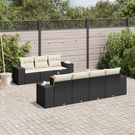 Set de sofás de jardín 8 piezas y cojines ratán sintético negro by , Garden sets - Ref: Foro24-3225349, Price: 486,76 €, Disc...