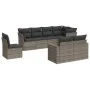 Gartensofagarnitur 8-teilig mit grauen Polstern aus synthetischem Rattan von , Gartensets - Ref: Foro24-3219230, Preis: 517,9...