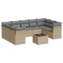 Juego de sofás jardín con cojines beige 10 pzas ratán sintético by , Garden sets - Ref: Foro24-3218139, Price: 573,82 €, Disc...
