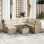 Juego de sofás de jardín con cojines beige 8 pzas ratán PE by , Garden sets - Ref: Foro24-3219298, Price: 499,45 €, Discount: %