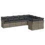 Set de muebles de jardín 9 pzas y cojines ratán sintético gris by , Garden sets - Ref: Foro24-3218170, Price: 529,87 €, Disco...