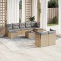 Gartensofa-Set mit 10-teiligen beigen Kissen aus synthetischem Rattan. von , Gartensets - Ref: Foro24-3218319, Preis: 582,76 ...