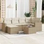 Set sofás de jardín 7 piezas y cojines ratán sintético beige by , Garden sets - Ref: Foro24-3219258, Price: 473,21 €, Discoun...