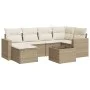 Set sofás de jardín 7 piezas y cojines ratán sintético beige by , Garden sets - Ref: Foro24-3219258, Price: 473,21 €, Discoun...