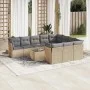 Gartensofa-Set 11-teilig mit beigen Polstern aus synthetischem Rattan von , Gartensets - Ref: Foro24-3218229, Preis: 658,19 €...