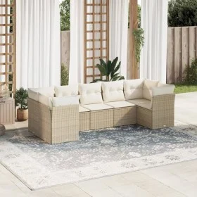 Gartensofagarnitur 7-teilig mit Kissen aus synthetischem Rattan in Beige. von , Gartensets - Ref: Foro24-3218118, Preis: 501,...
