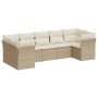 Gartensofagarnitur 7-teilig mit Kissen aus synthetischem Rattan in Beige. von , Gartensets - Ref: Foro24-3218118, Preis: 482,...