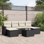 Set de comedor de jardín 7 pzas y cojines ratán sintético negro by , Garden sets - Ref: Foro24-3219316, Price: 358,04 €, Disc...