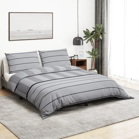 Bettbezug-Set aus grauer Baumwolle 135x200 cm von , Bettbezüge - Ref: Foro24-136439, Preis: 24,42 €, Rabatt: %
