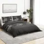 Schwarzes Bettwäscheset aus Baumwolle, 200x200 cm. von , Bettbezüge - Ref: Foro24-136523, Preis: 29,43 €, Rabatt: %
