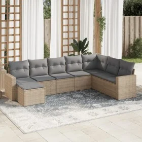 Juego de sofás de jardín con cojines beige 8 pzas ratán PE by , Garden sets - Ref: Foro24-3219349, Price: 490,05 €, Discount: %