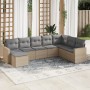Juego de sofás de jardín con cojines beige 8 pzas ratán PE by , Garden sets - Ref: Foro24-3219349, Price: 464,99 €, Discount: %
