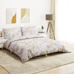 Juego de funda nórdica algodón blanco y marrón 140x200 cm by , Duvet covers - Ref: Foro24-136413, Price: 23,33 €, Discount: %