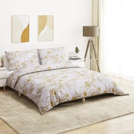 Bettbezug-Set aus weißer und brauner Baumwolle, 140x200 cm. von , Bettbezüge - Ref: Foro24-136413, Preis: 23,33 €, Rabatt: %
