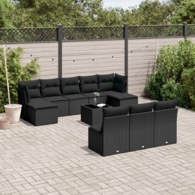 Gartensofagarnitur 11-teilig mit schwarzen Kissen aus synthetischem Rattan von , Gartensets - Ref: Foro24-3218295, Preis: 625...