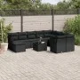 Gartensofa-Set, 10-teilig, mit schwarzen Kissen und synthetischem Rattan. von , Gartensets - Ref: Foro24-3218185, Preis: 619,...