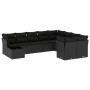 Set de sofás de jardín 10 pzas cojines ratán sintético negro de , Conjuntos de jardín - Ref: Foro24-3218185, Precio: 608,88 €...