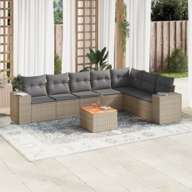 Gartensofagarnitur mit beigen Kissen, 8-teilig, aus PE-Rattan. von , Gartensets - Ref: Foro24-3225478, Preis: 484,22 €, Rabat...