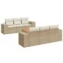 Set sofás de jardín 7 piezas y cojines ratán sintético beige by , Garden sets - Ref: Foro24-3225337, Price: 524,75 €, Discoun...