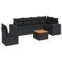 Set de comedor de jardín 7 pzas y cojines ratán sintético negro by , Garden sets - Ref: Foro24-3225467, Price: 501,36 €, Disc...