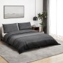 Dunkelgraues Bettbezug-Set aus Baumwolle 155x220 cm von , Bettbezüge - Ref: Foro24-136485, Preis: 35,76 €, Rabatt: %