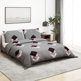 Bettbezug-Set aus grauer Baumwolle, 200x220 cm. von , Bettbezüge - Ref: Foro24-136472, Preis: 25,33 €, Rabatt: %