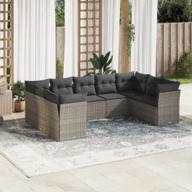 Set de muebles de jardín 9 pzas y cojines ratán sintético gris by , Garden sets - Ref: Foro24-3218130, Price: 526,64 €, Disco...