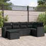 Set de sofás de jardín 6 piezas y cojines ratán sintético negro by , Garden sets - Ref: Foro24-3219245, Price: 385,12 €, Disc...