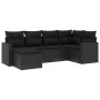 Set de sofás de jardín 6 piezas y cojines ratán sintético negro by , Garden sets - Ref: Foro24-3219245, Price: 385,12 €, Disc...