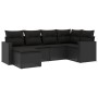 Set de sofás de jardín 6 piezas y cojines ratán sintético negro by , Garden sets - Ref: Foro24-3219245, Price: 376,83 €, Disc...