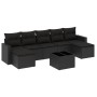 8-teiliges Gartensofa-Set und Kissen aus schwarzem Kunststoff-Rattan. von , Gartensets - Ref: Foro24-3219335, Preis: 439,18 €...