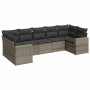 Set de sofás de jardín 7 piezas con cojines ratán PE gris by , Garden sets - Ref: Foro24-3219380, Price: 442,39 €, Discount: %