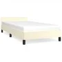 Bed frame with headboard cream synthetic leather 100x200cm by , Beds and slatted bases - Ref: Foro24-347485, Price: 77,17 €, ...