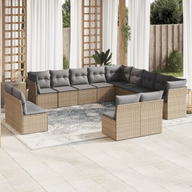 Garden sofa set with cushions 13 pieces beige synthetic rattan by , Garden sets - Ref: Foro24-3250328, Price: 828,89 €, Disco...