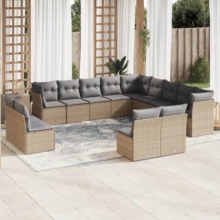 Garden sofa set with cushions 13 pieces beige synthetic rattan by , Garden sets - Ref: Foro24-3250328, Price: 827,77 €, Disco...