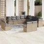 Garden sofa set with cushions 13 pieces beige synthetic rattan by , Garden sets - Ref: Foro24-3250328, Price: 815,94 €, Disco...