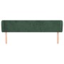 Cabecero de terciopelo verde oscuro 203x23x78/88 cm