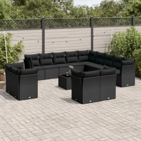 14-teiliges Gartensofa-Set mit schwarzen synthetischen Rattankissen von , Gartensets - Ref: Foro24-3250394, Preis: 956,24 €, ...