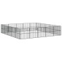 Corralito para perros con 20 paneles acero galvanizado negro de , Casetas para perros - Ref: Foro24-3209556, Precio: 492,34 €...
